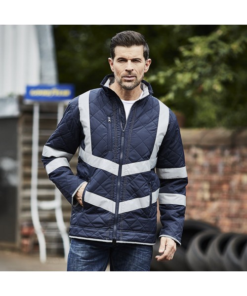 Plain Hi-vis Kensington fleece lined jacket Yoko 340 GSM